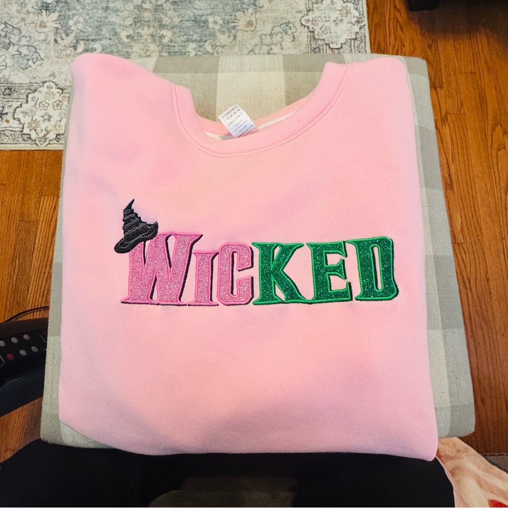 Pink Wicked Embroidered Sweatshirt size large